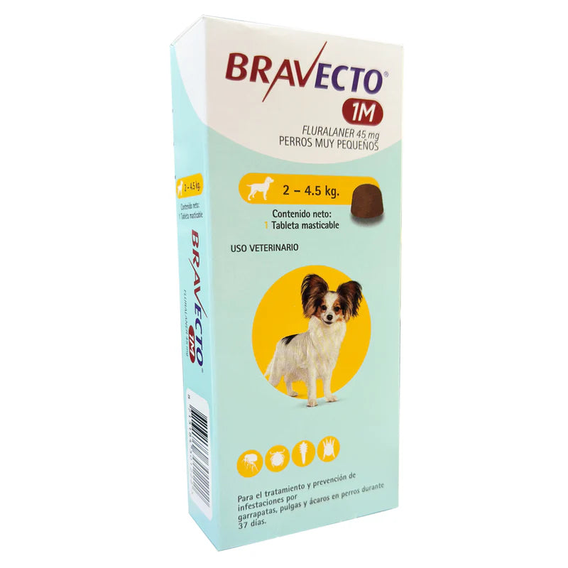 BRAVECTO 1M 45 MG 1X1 TAB 2 A 4.5