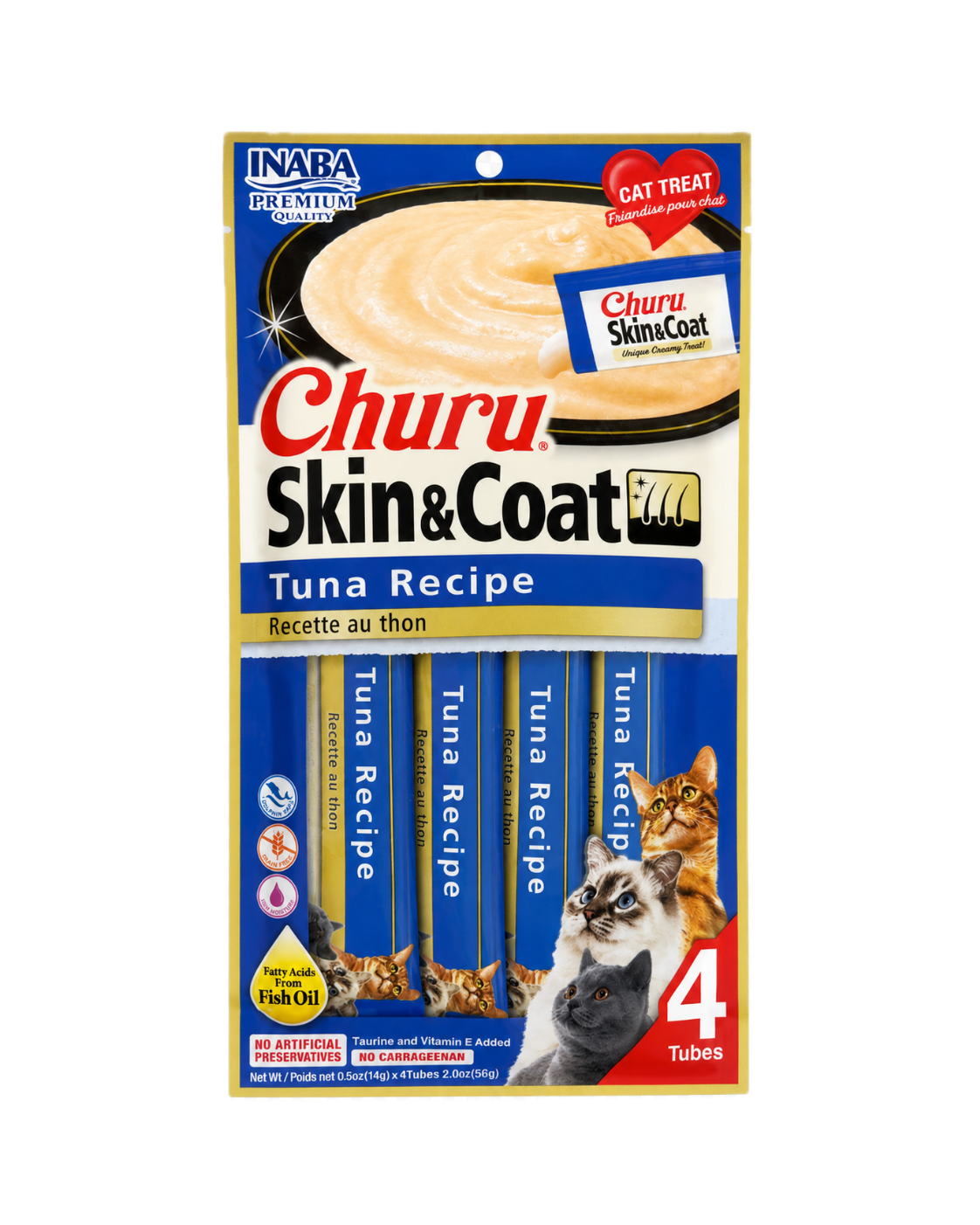 Churu Skin & Coat Atún con Vieira para Gato | Paq con 4 Piezas