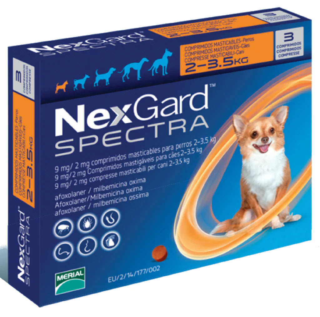 NexGard Spectra XS (2–3.5 kg) – 3 tabletas