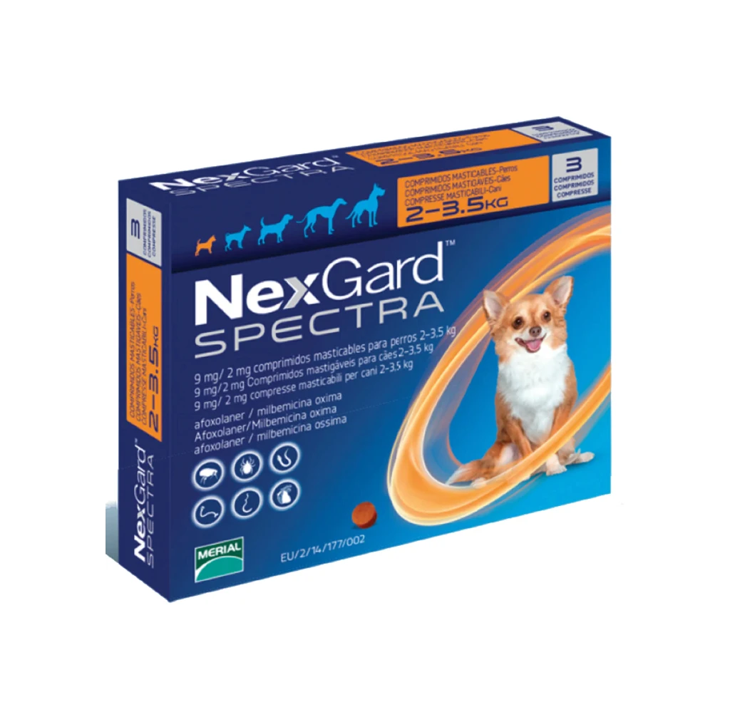 NexGard Spectra XS (2–3.5 kg) – 3 tabletas