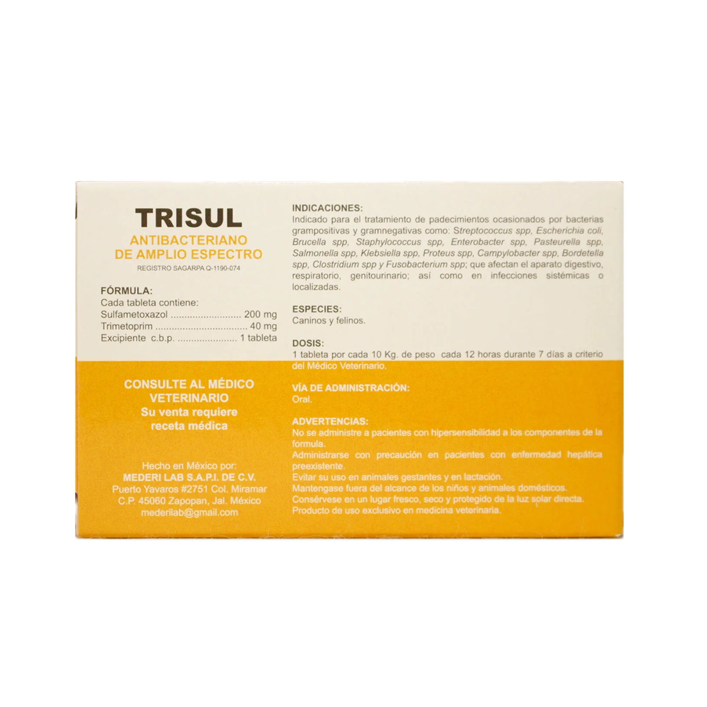 Trisul Antimicrobiano para Perros y Gatos | 30 Tabletas