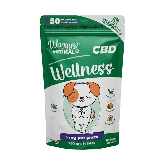 PREMIOS WELLNES CBD  PERROS 250 MG 100 GR