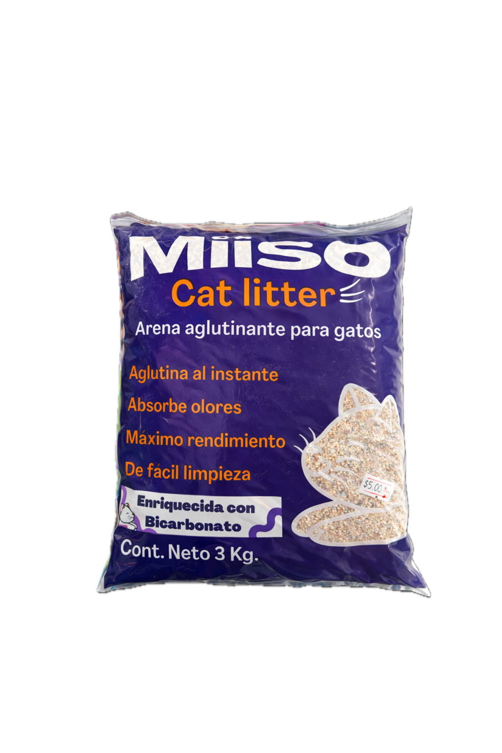 Arena Aglutinante para Gatos 3 kg con bicarbonato