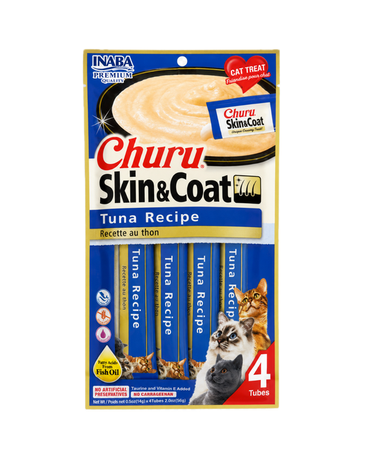Churu Skin & Coat Atún con Vieira para Gato | Paq con 4 Piezas