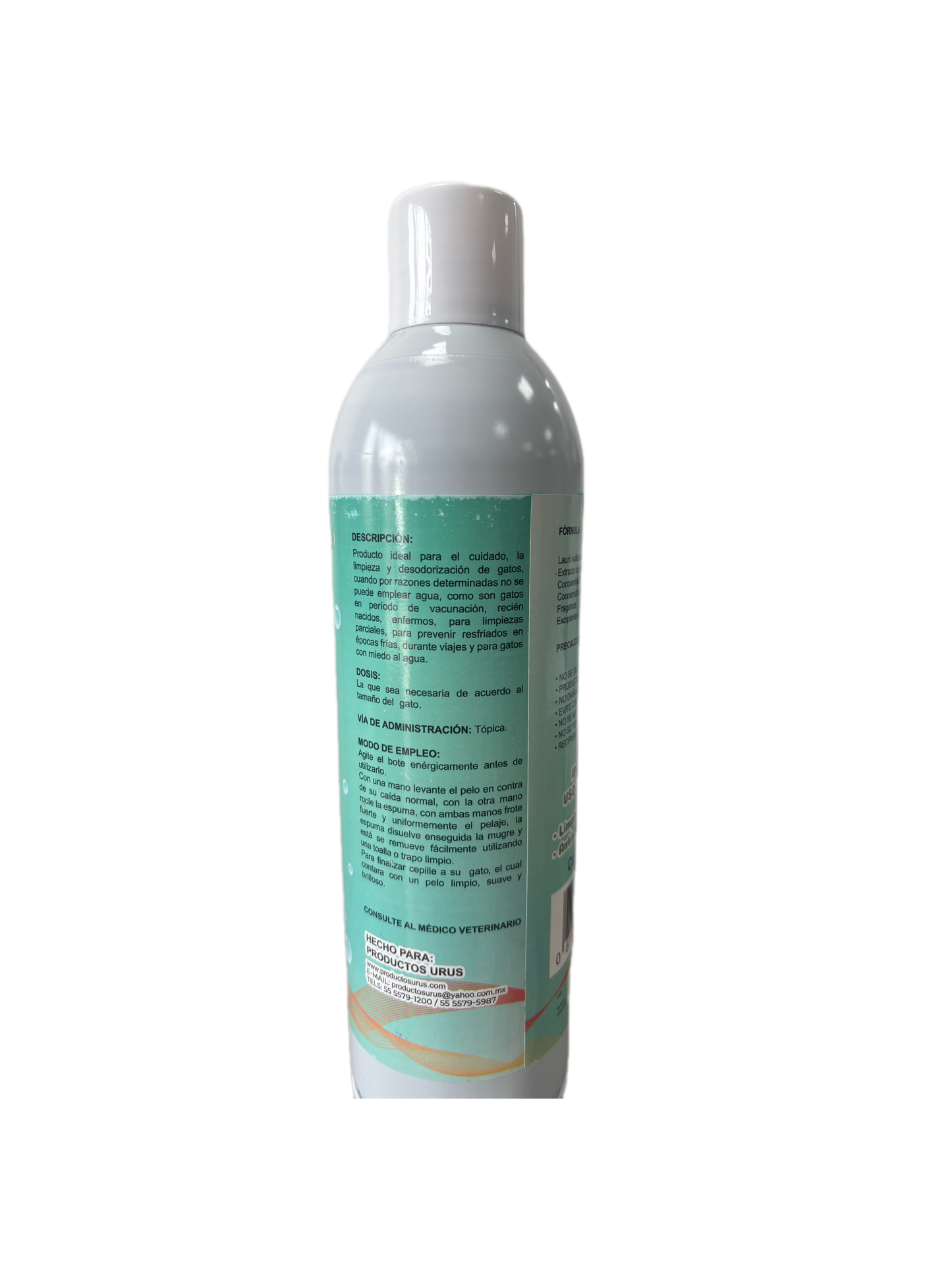 ESPUMA SECA PARA GATOS CACHORROS URUS 500 ML