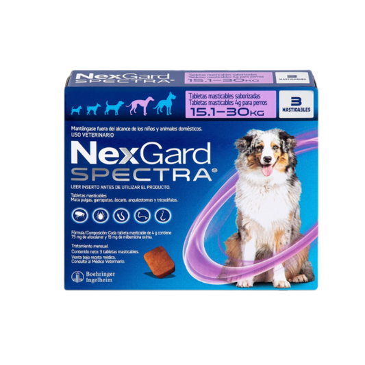 NexGard Spectra L (15–30 kg) – 3 tabletas