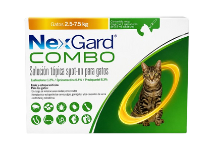 NexGard Combo 2.5 a 7.5 kg para Gato | 3 Pipetas
