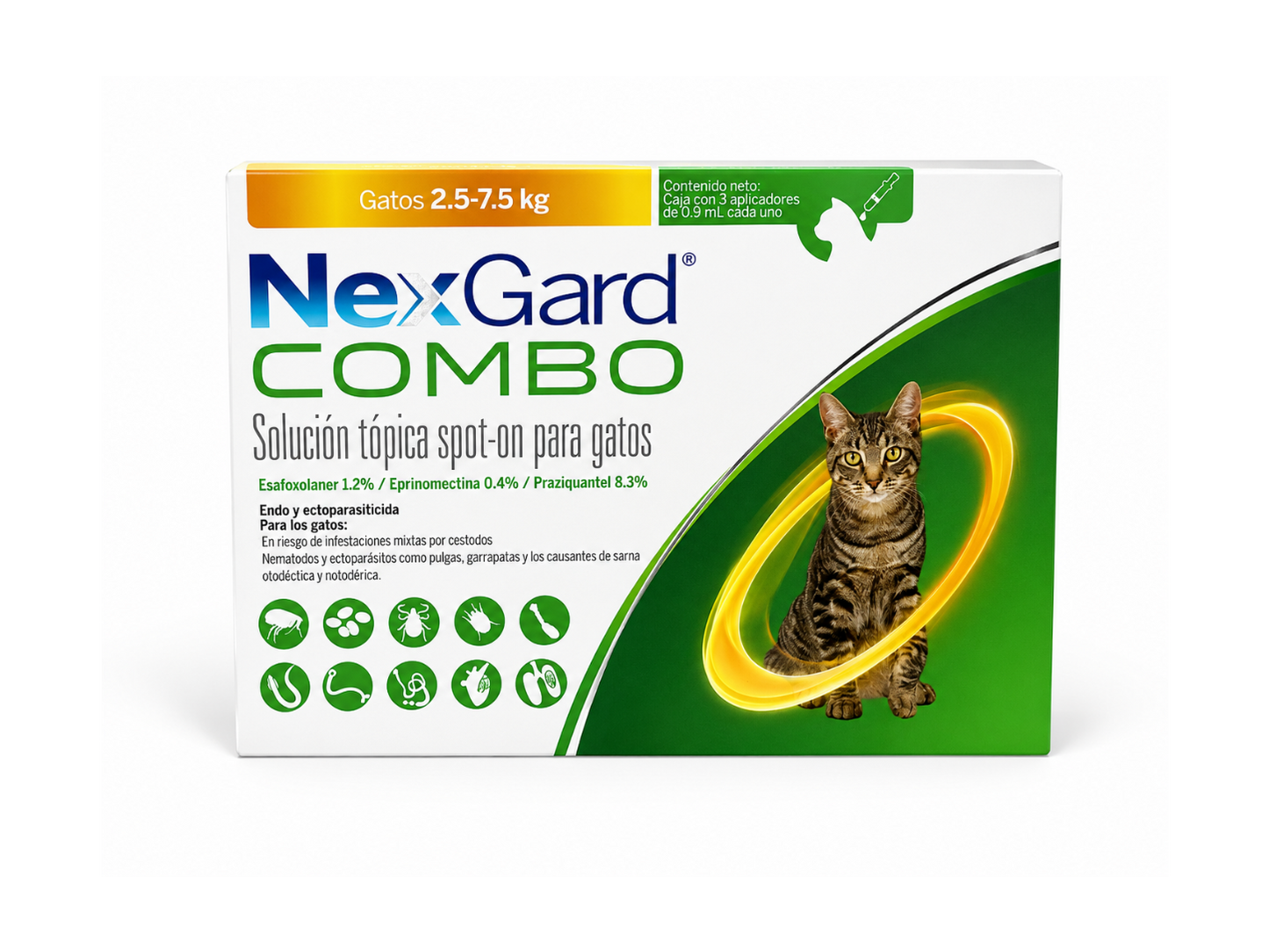NexGard Combo 2.5 a 7.5 kg para Gato | 3 Pipetas