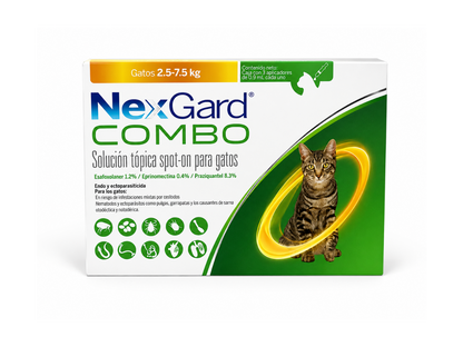 NexGard Combo 2.5 a 7.5 kg para Gato | 3 Pipetas