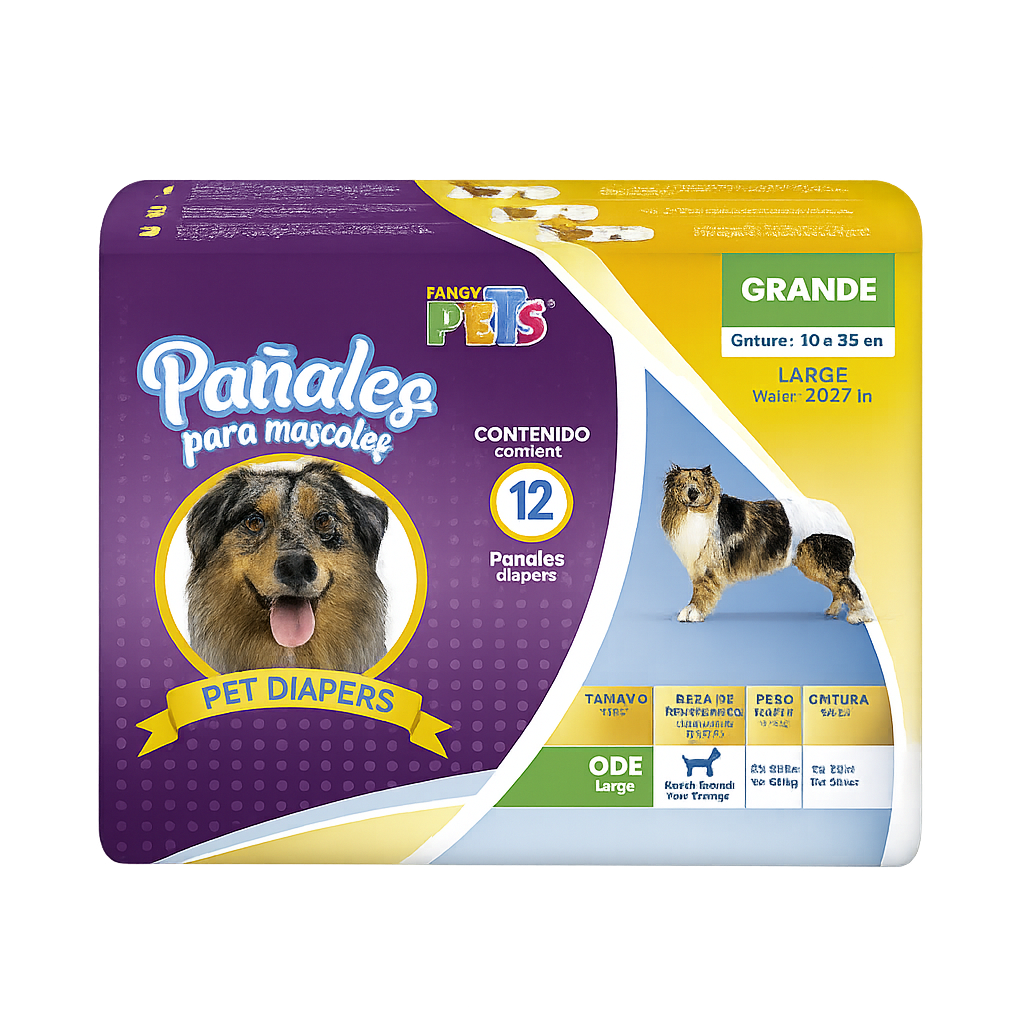 PAÑALES P/PERRO GDE 12 PZAS