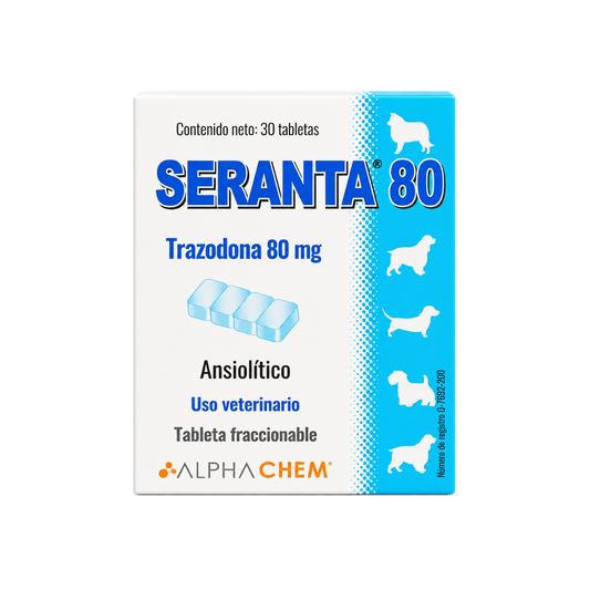 Seranta 80 Trazodona 80 mg para Perros | 30 Tabletas