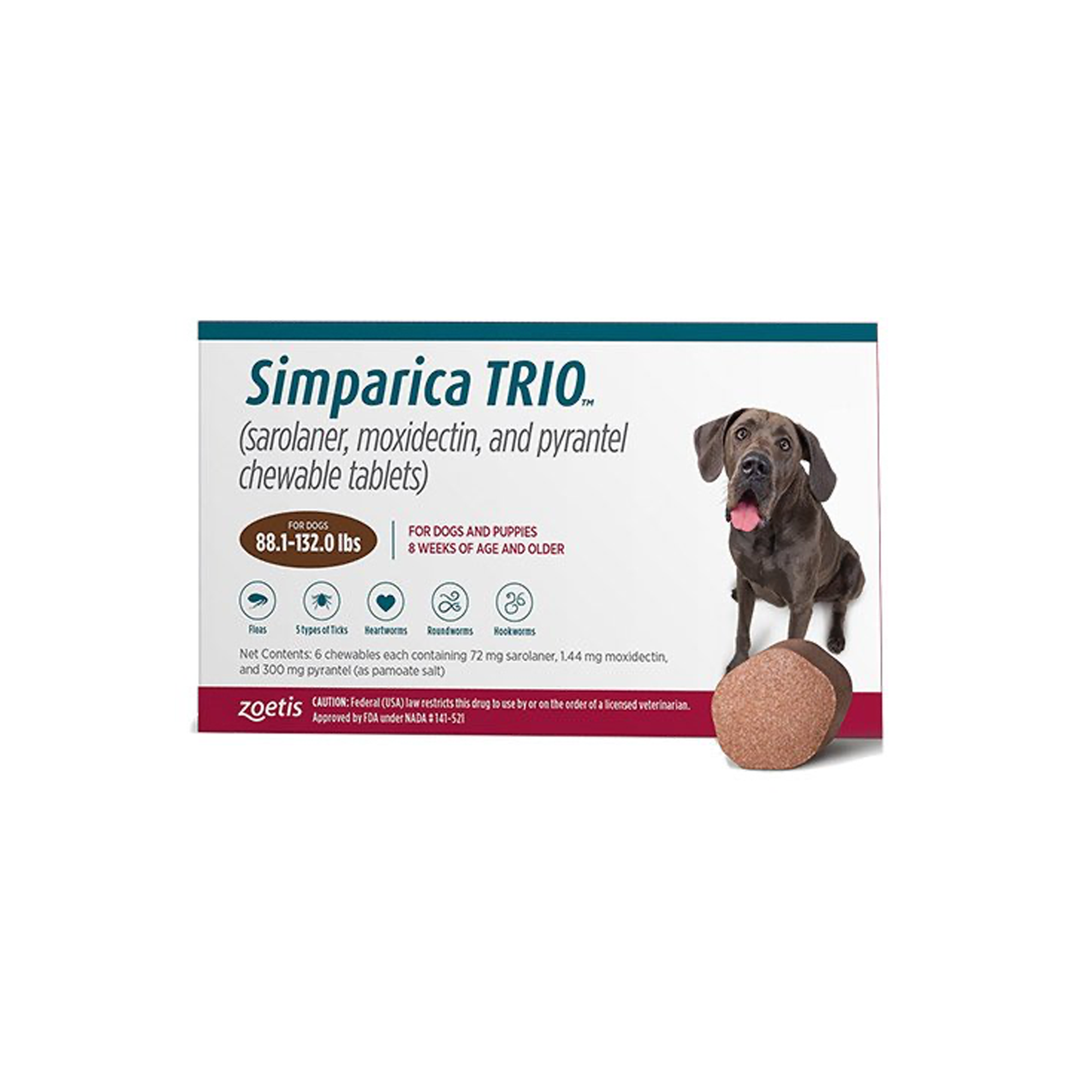 Simparica TRIO brown 40.1-60 kg 1 Tableta – VeterinariaElLobo