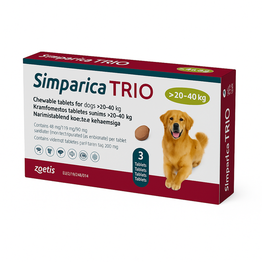 SIMPARICA TRIO 48MG (20-40) 3 TABLETAS