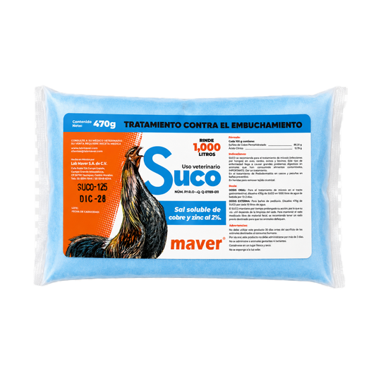 SUCO Maver Sulfato de Cobre Antimicótico Veterinario | 470 g