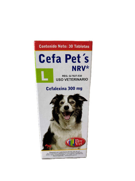 Cefa Pets L 300 mg Antibiótico para Perros | 30 Tabletas