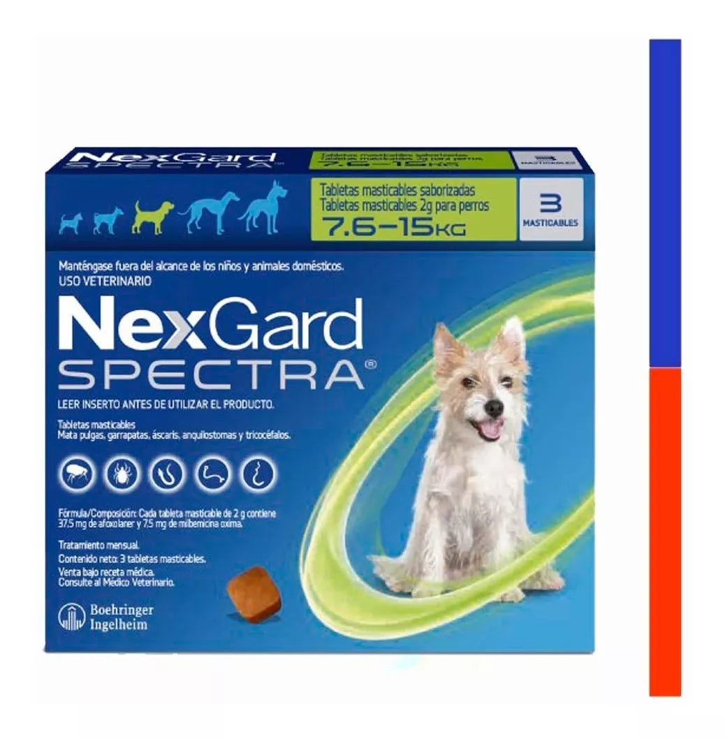 Nexgard Spectra 7.5 - 15 KG 3 Tabletas