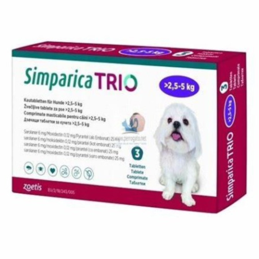 Simparica TRIO purple 2-6.5 kg 3 tabletas