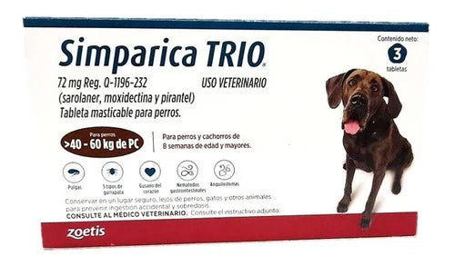 Simparica TRIO brown 30.1-60 Kg 3 tabletas